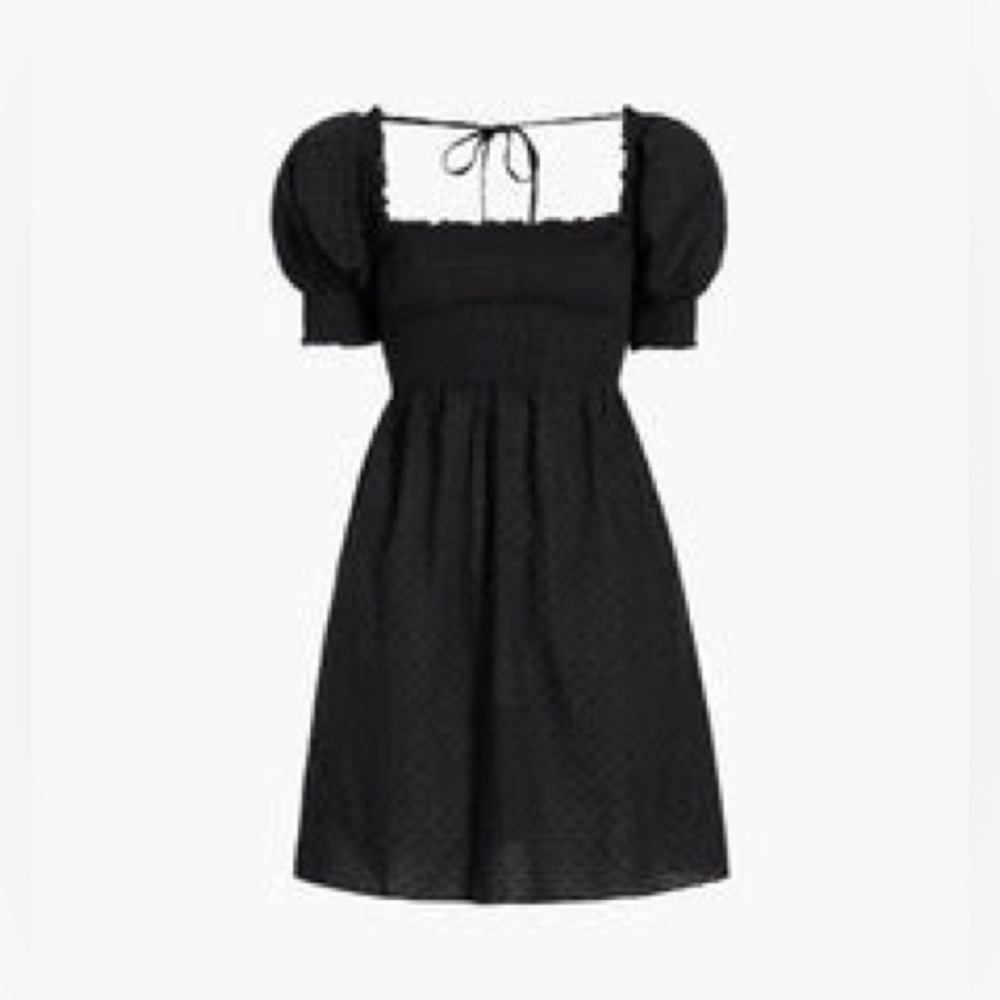 The Athena Nap Dress - Black Swiss Dot - XS